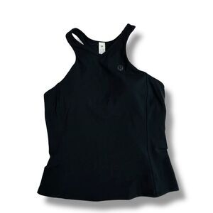 Lululemon V Neck Tennis Tank Top Black Size 8 Built In Bra Excellent Condition